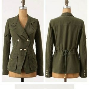 Anthropologie Army green jacket